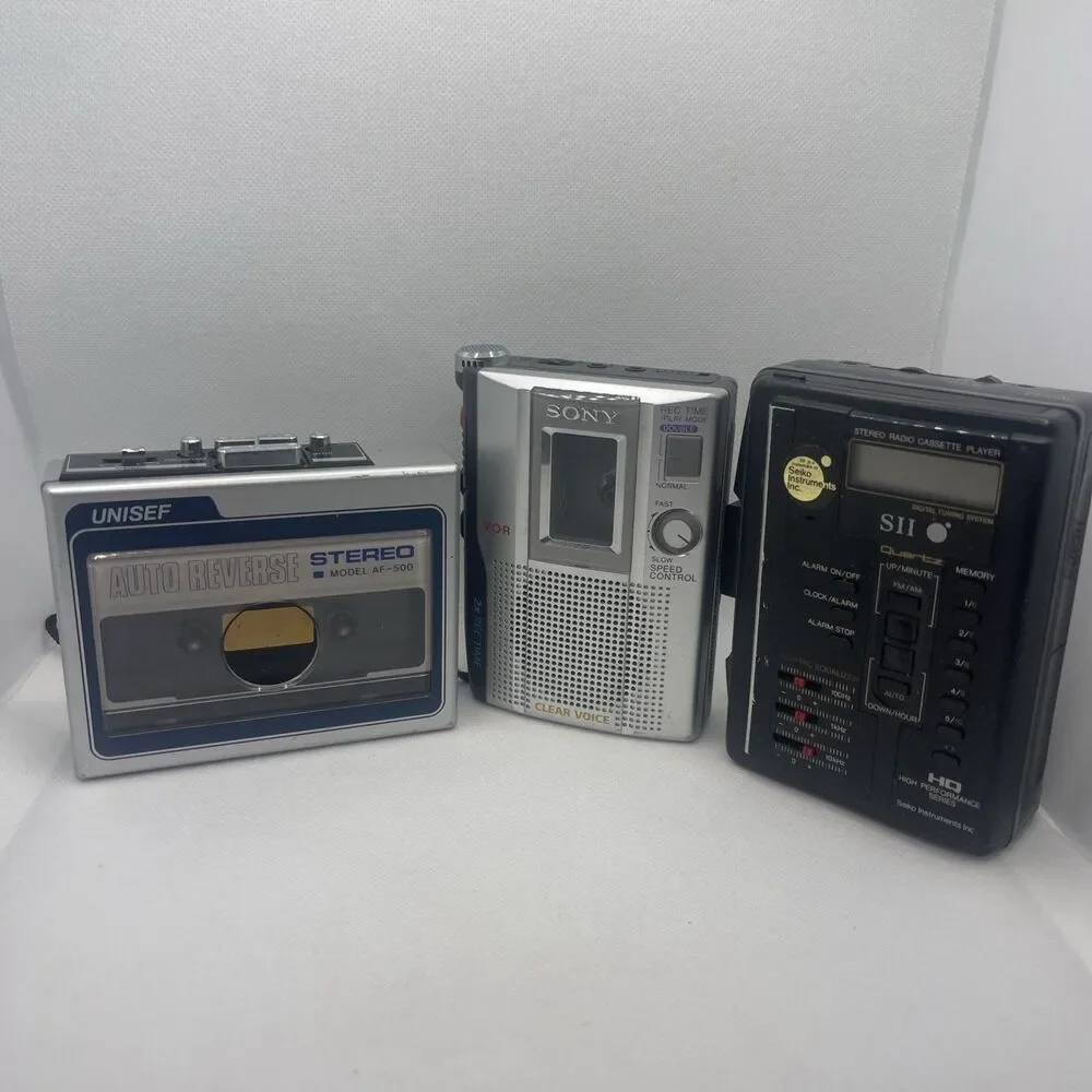 Lot Of Sony, Seiko, Unisef Radio Cassette Tape Player For Parts/Repair